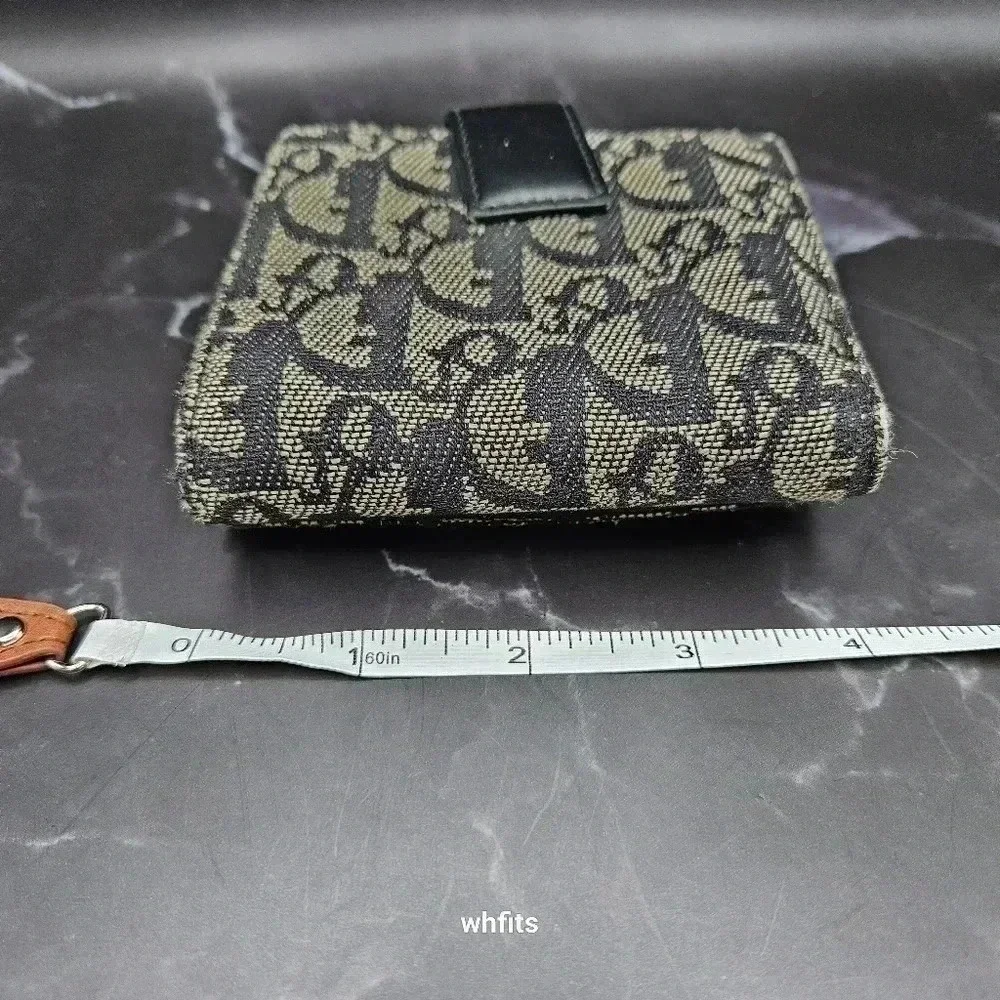 Christian Dior Trotter Canvas Trifold Wallet with dust bag and box.